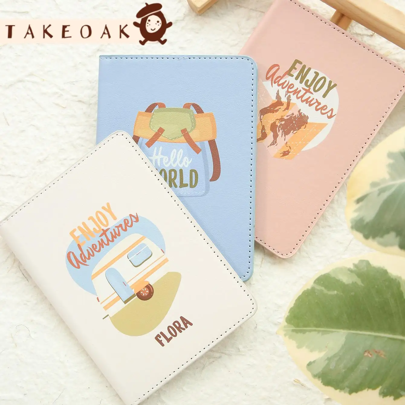 Custom Name Passport Cover PU Leather Travel Passport Holder Cute Adventure Print Personalized Customized Gift For Traveler