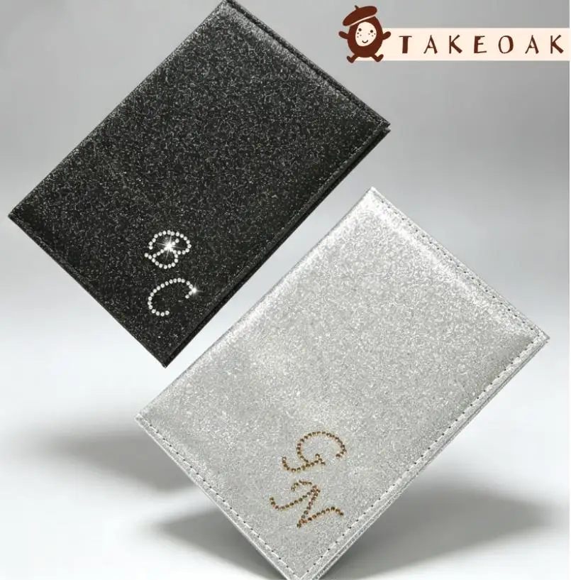 Custom Couple Passport Cover Set Personalized Sparkling Sequins Passport Holders Luxury Bridesmaid Wedding Birthday Gift