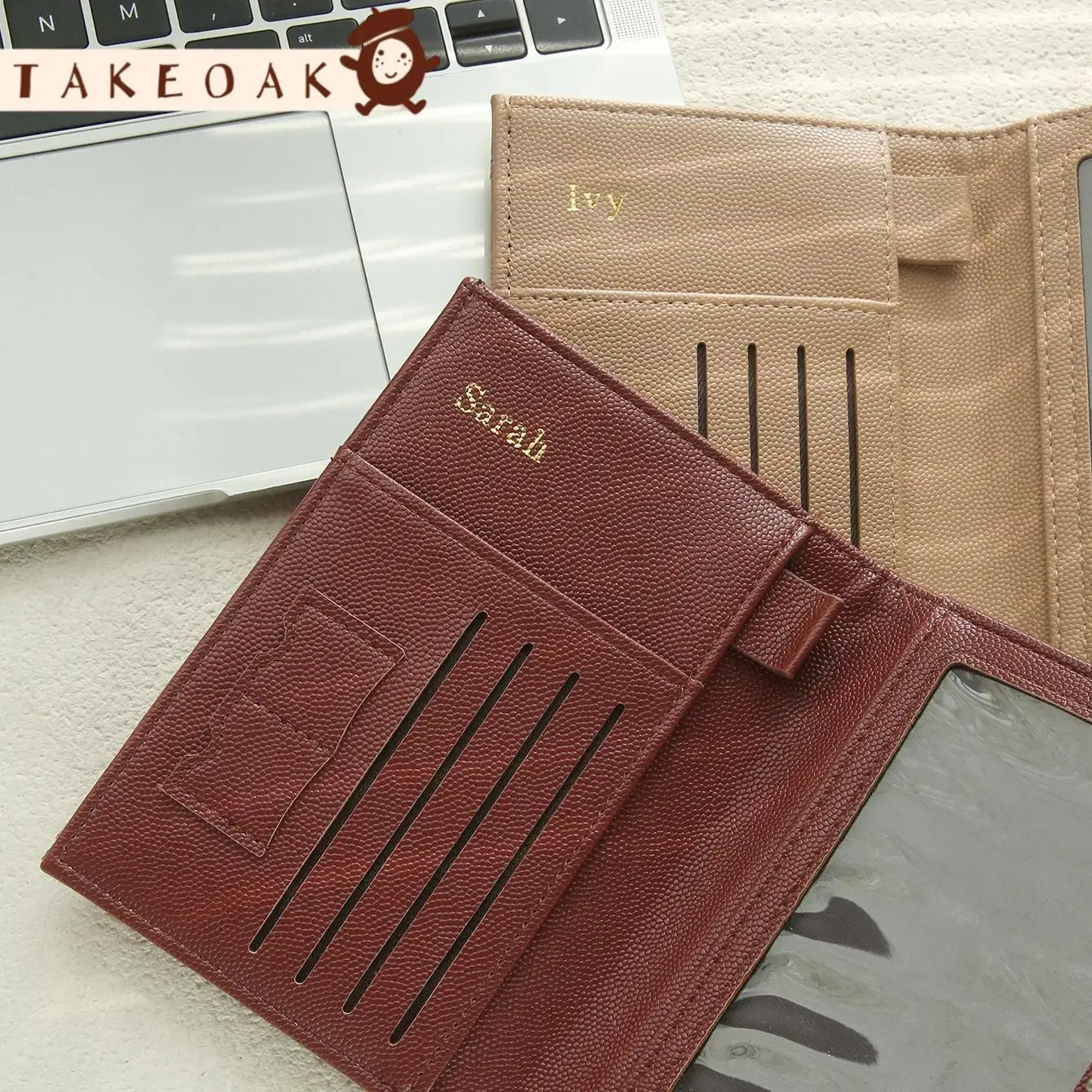 Personalized Custom Name Pu Leather Passport Holder Multi Card Slots Cash Pocket Travel Passport Cover Custom Gift Travel Access
