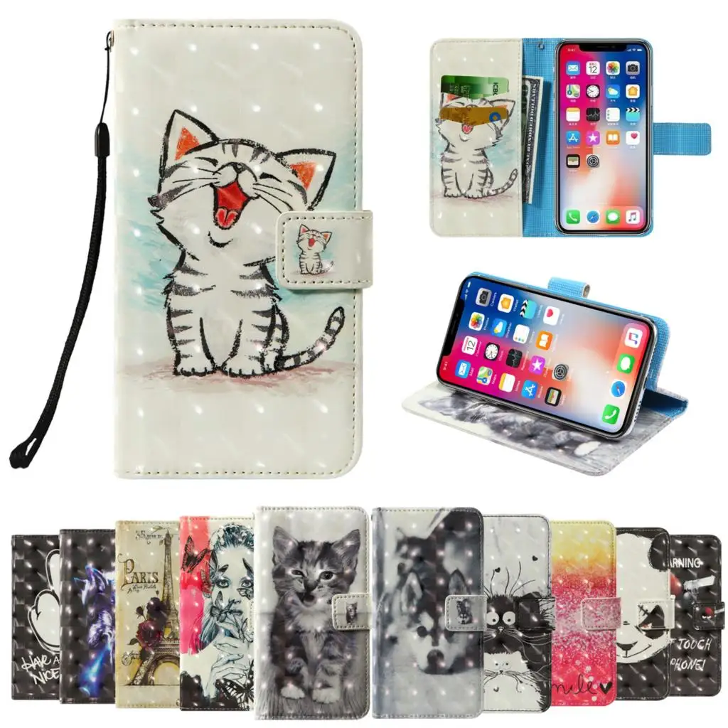 3D flip wallet Leather case For BQ BQS-5025 HighWay 5030 Fresh 5040 Force 5045 Fast 5050 Strike Selfie 5065 Choice Phone Case