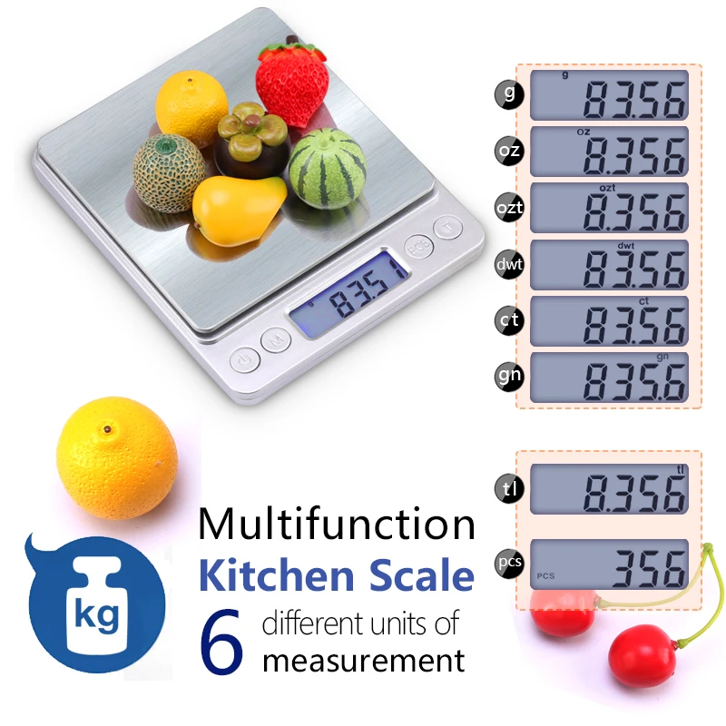 FAIS DU 1000g LCD Display Electronic Digital Scales Kitchen Jewelry Weight Scales Kitchen Accessory Cooking tools