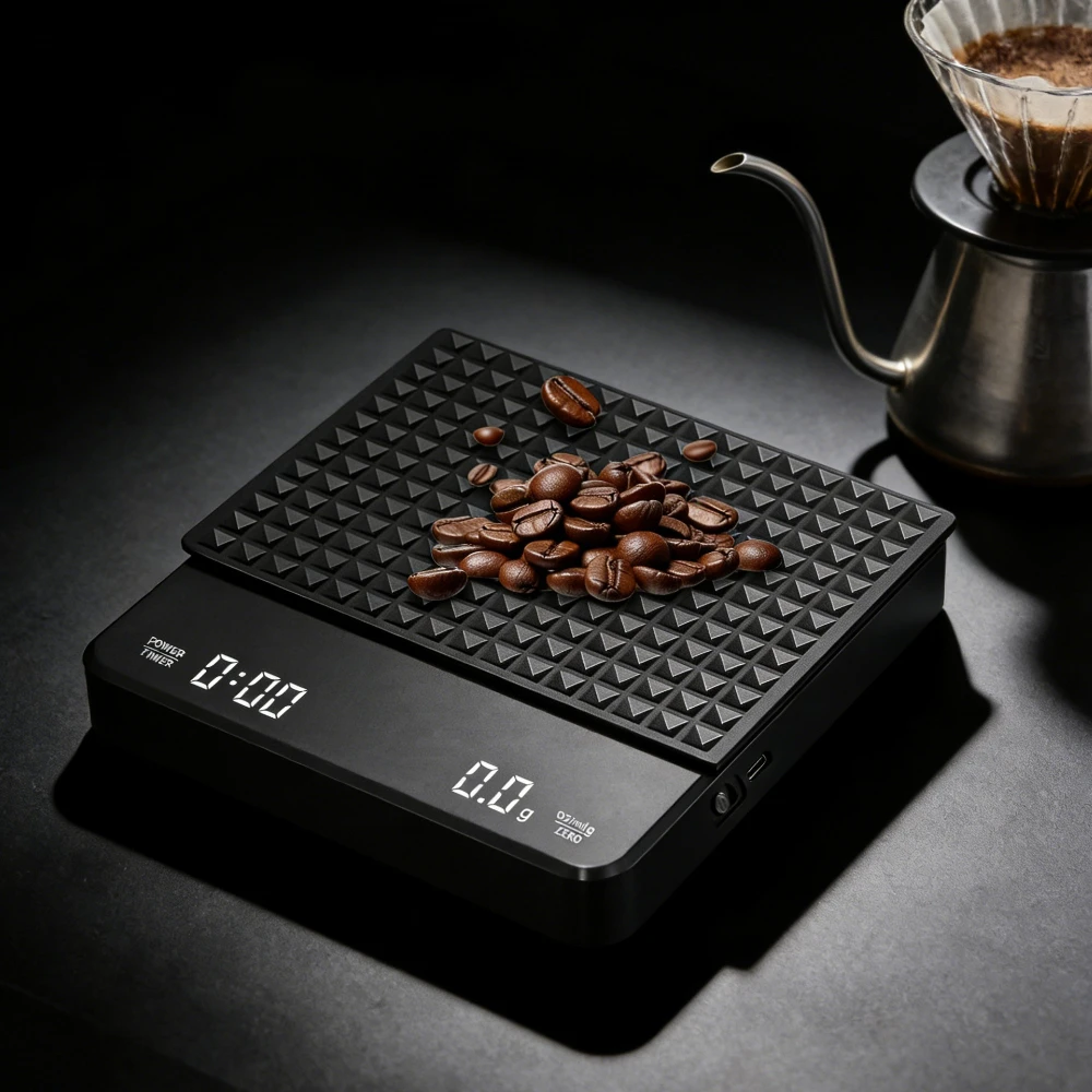 Digital Coffee Scale LED Screen 0.1g High Accuracy Kitchen Espresso Brewing Measuring Timer Electronic Coffee Scale