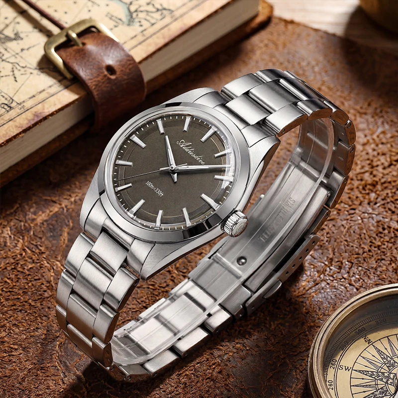 ADDIESDIVE Watches For Man Premium Brand VH31 Bubble Glass Stainless Steel Quartz Watch Luminous 100m Waterproof Sports Watch