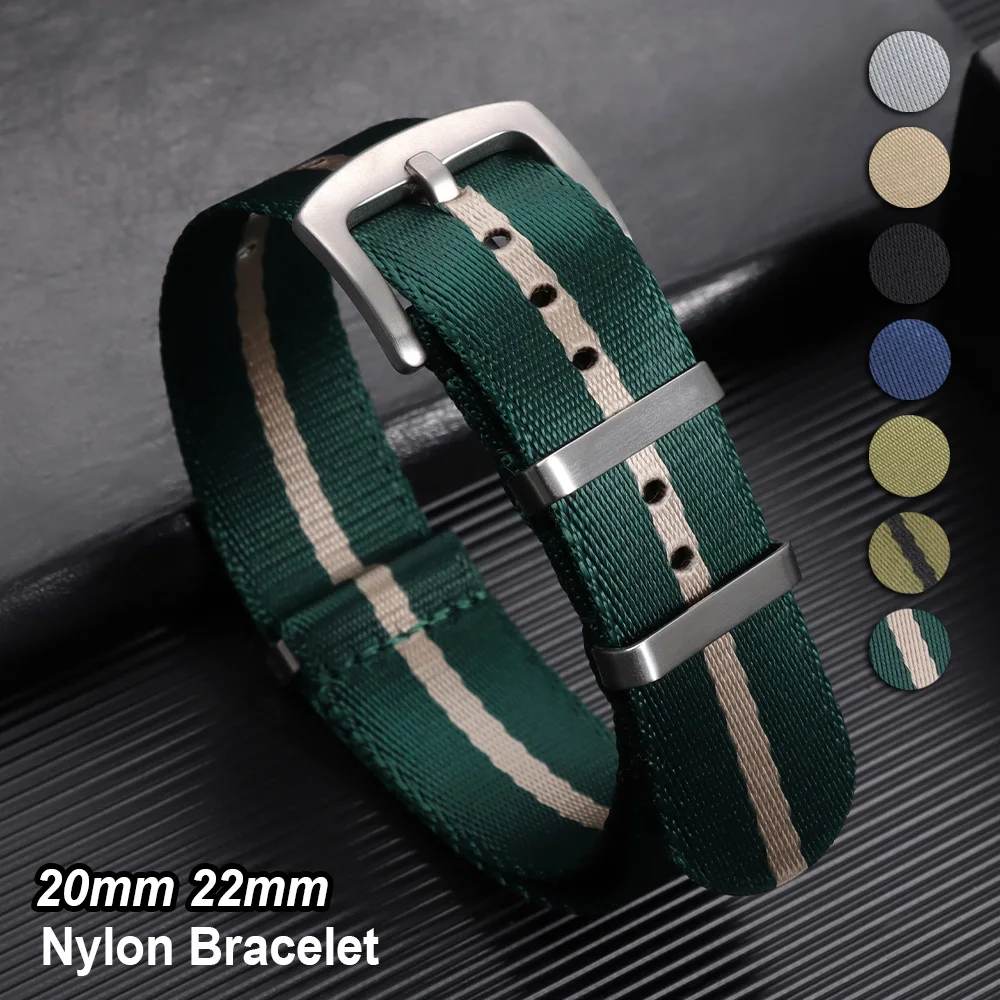 Premium Soft Nylon Bracelet 20mm 22mm Nylon Watch Straps Men Women Watch Band Universal Replacement Men Women Watch Accessories