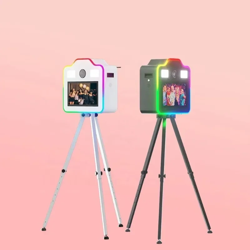 2024 New Fill Light Tripod Photobooth Box with RGB Light Surrounding Photo Booth Shell Party Rental Equipment HOT SALES