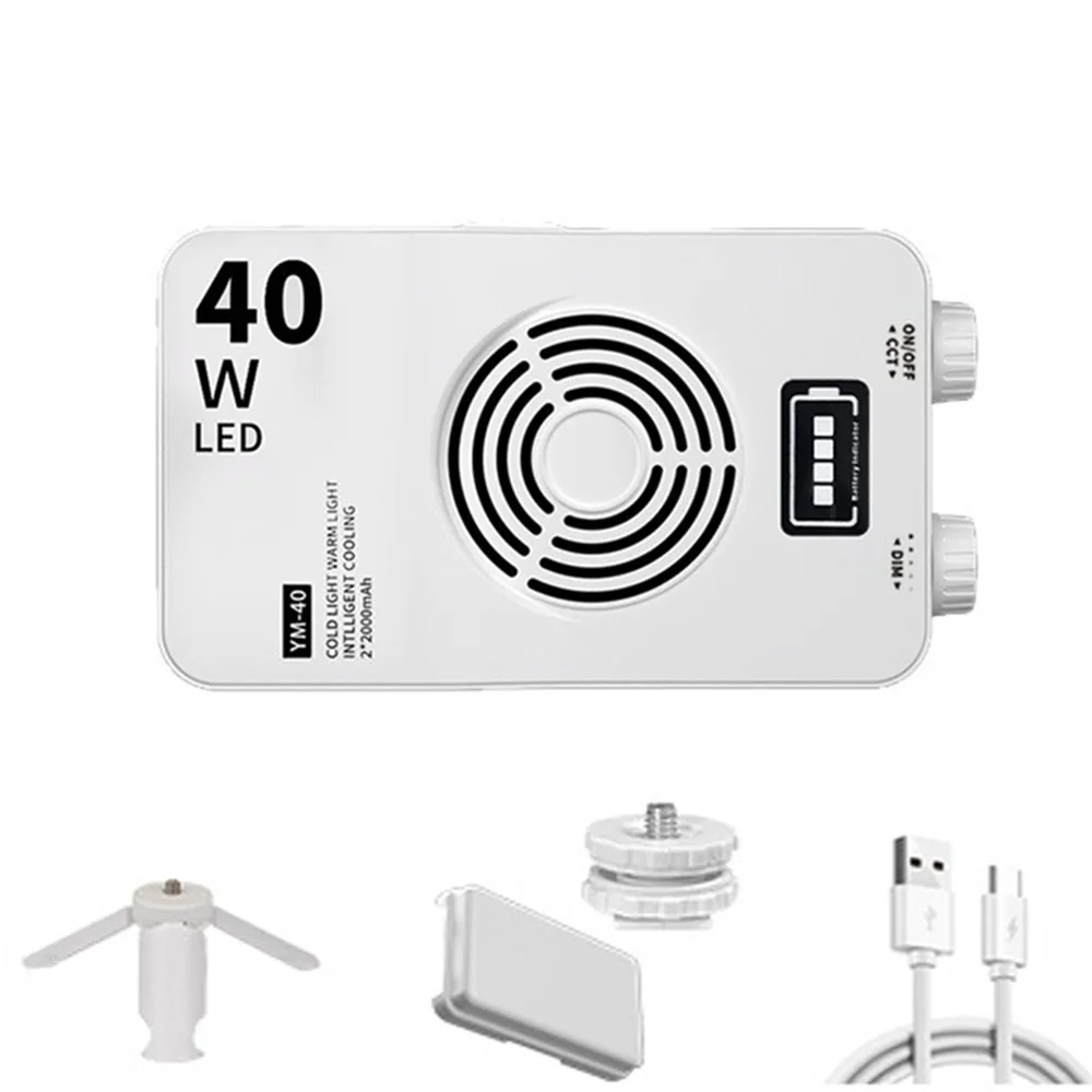 40W RGB LED Camera Light 4400mAh Battery CRI/TLCI 90+ Pocket Photography Light Adjustable with Tripod Portable Camera Fill Lamp
