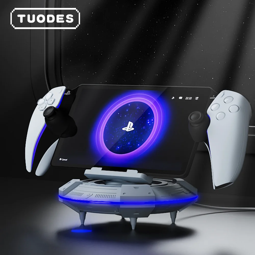 Tuodes Charging Stand for PS Portal Remote Player Portable Charge Dock Station with 23 RGB Light Modes For PlayStation 5 Portal