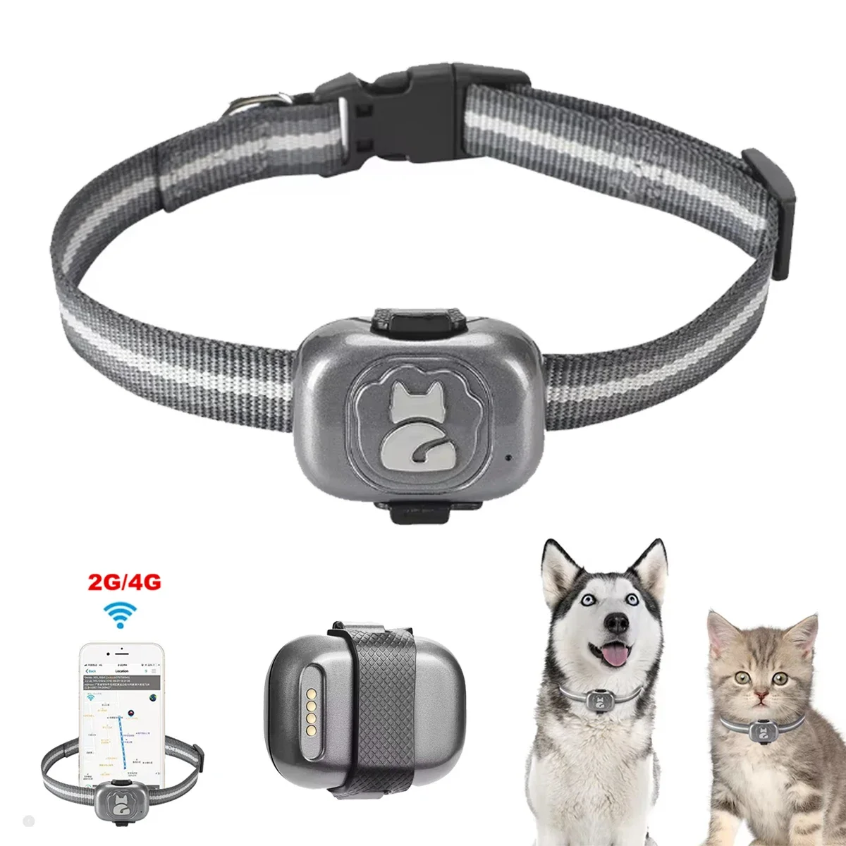 Smart Mini Gps Tracker for Dogs Waterproof Anti-Lost Gps for Cats Pet Alarm Two-way Call Tracking Locator Collar Dog Accessories