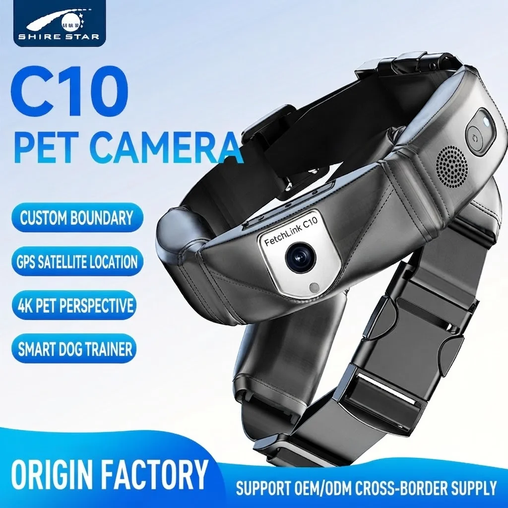 C10 Smart Dog GPS Tracker Collar Health Detection Camera Waterproof and Anti-lost Pet Collar for Dog Outdoor Use