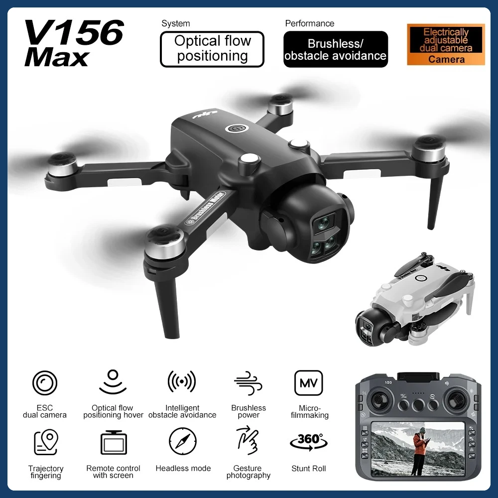 V156 MAX RC Drone Professional 4K Brushless HD 1080P Camera Drones Aerial Photography GPS Return Obstacle Avoidance Dron Toys