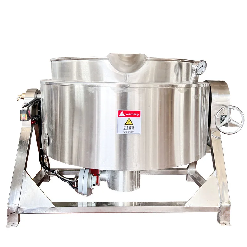 Double Jacket Cooking Pot Sauce Making Soup Simmering Automatic Wok For Chili Sauce & Milk Boiling  Cooking Cutter Meat