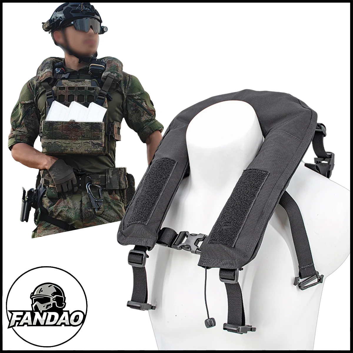 Modular Tactical Life Collar System Automatic Inflatable Portable Buoyancy Vest for Fishing Marine Emergency Survival Jacket