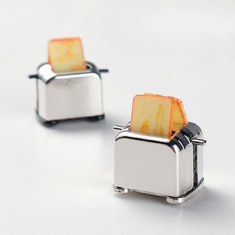 Mini Breakfast Bread Maker Model Kitchen Scene Display Food Play Miniatures Accessory Dollhouse Home Desktop Decor Decoration