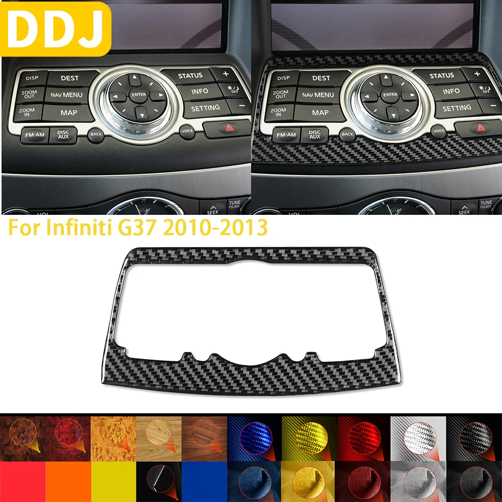 For Infiniti G35 2007-2008 G37 2008-2013 G25 Q60 Accessories Carbon Fiber Car Interior Central Control CD Panel Trim Sticker