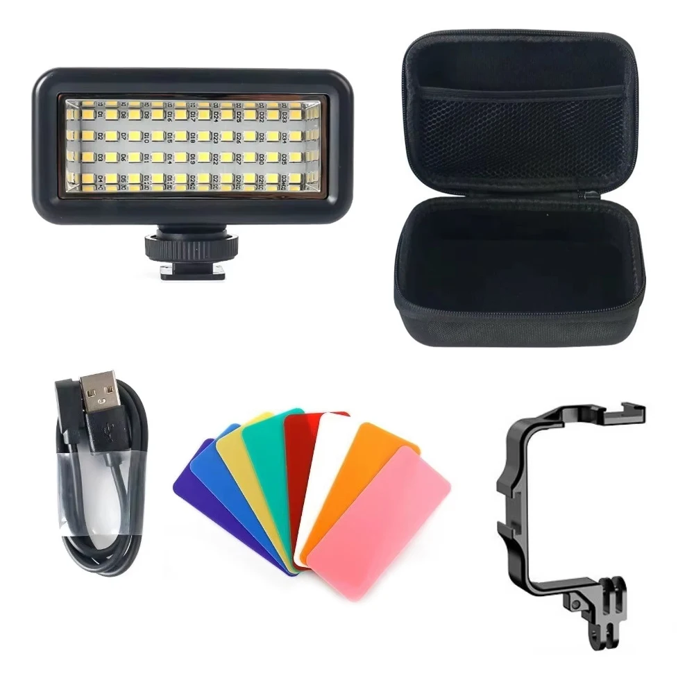 Underwater Waterproof Diving 40LED RGB Light Lamp for GoPro DJI Xiaomi Yi Insta360 SJCAM Cameras