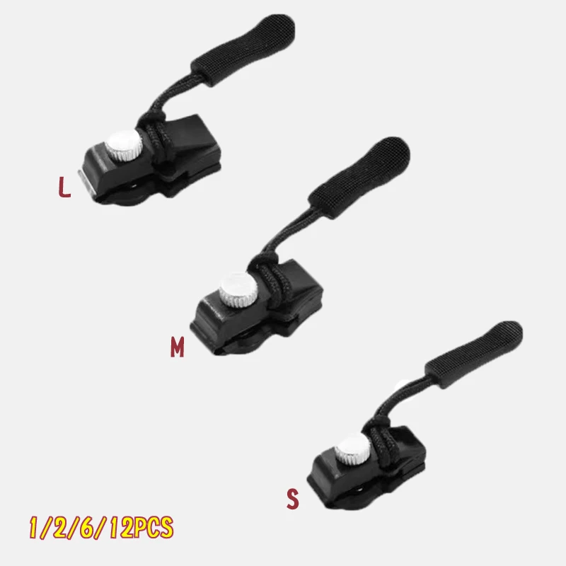 1/2/6/12pcs Detachable Replacement Zipper Head Repair Kit Plastic for Jacket Bag Coat Universal Quick Instant Zipper Puller