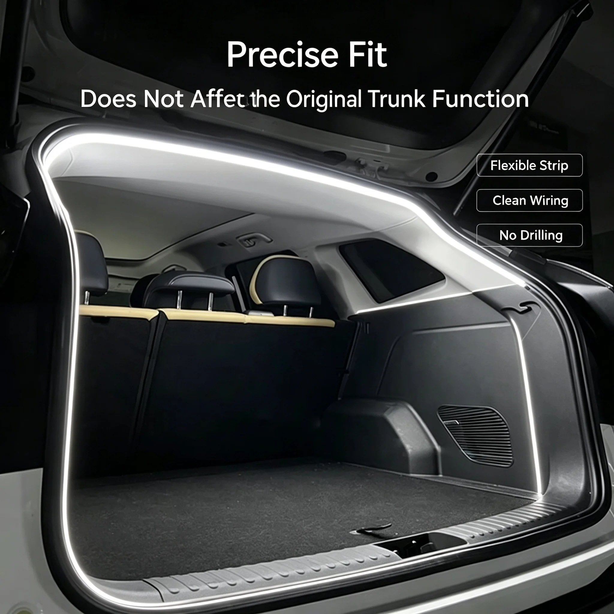Auto Sensing LED Car Trunk Tailgate Light Strip, High Brightness Tail Box Interior Atmosphere Decor Lamp