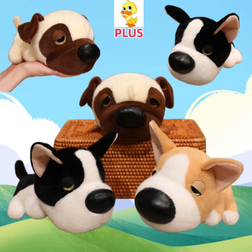 Mais ✨ Em Estoque Bonito Husky Cabeça Grande Cão Brinquedo De Pelúcia Divertido Pastor Boneca Presente Peculiar Engraçad