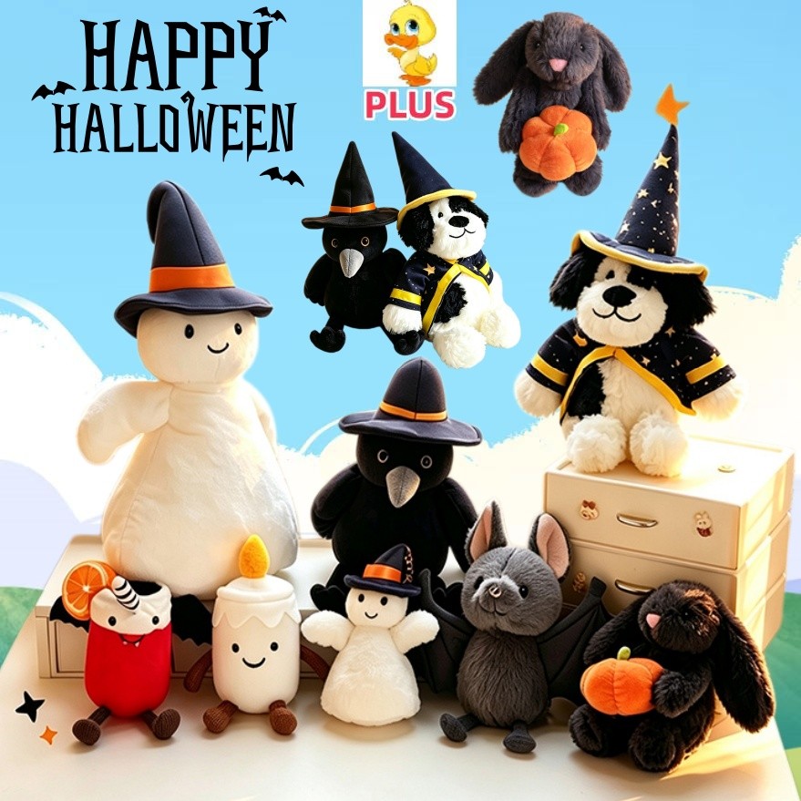 Mais ✨ Em Estoque Halloween Abóbora Coelho Pirata Cão Morcego Brinquedo De Pelúcia Bonito Vela Fantasma Boneca Presente