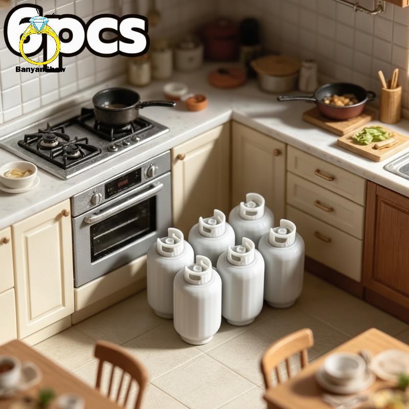 [BANY] Mini Modelos De Tanque De Gás Para Casa De Bonecas 6 Peças Detalhes Requintados Realistas Cena Em Miniatura DIY A