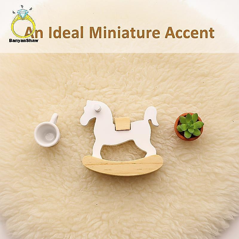 [BANY] Mini Modelo De Cavalo Roing De Madeira Simples Portátil Bonito Artesanato Decorativo Para Ornamento De Mesa Decor