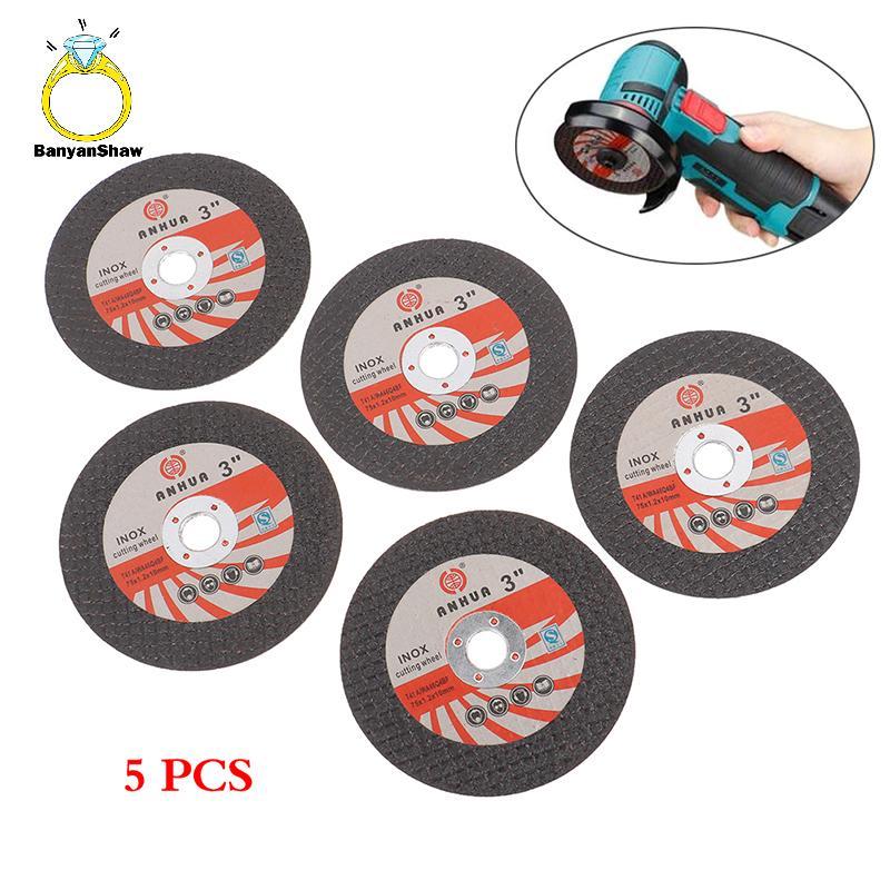 [BANY] 5pcs 3 Polegadas 75 * 1.2 * 10 Furos Mini Disco De Corte Lixa De Resina Circular 75 Mm Para Rebarbadora Angular B