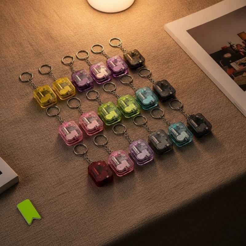 [BANY] Mini Caixa De Música Transparente Chaveiro Adorável Decoração Melódica Pingente De Cor Brilhante Para Bolsa Crian