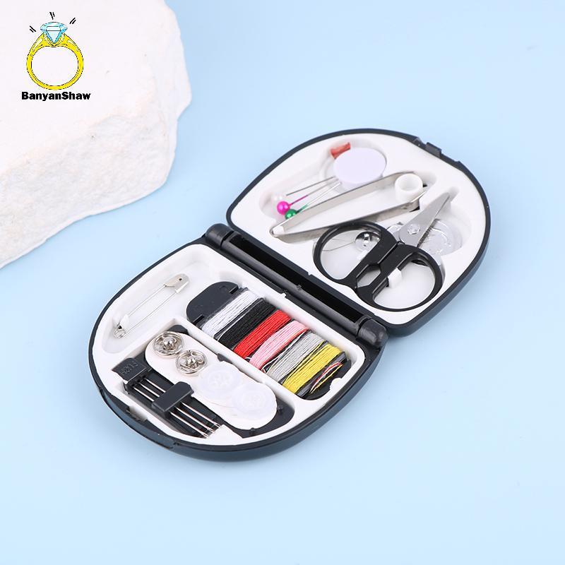 [BANY] 1 Conjunto De Botões E Pinos , Caixas De Armazenamento , Caixa De Costura , Portátil , Viagem , Mini Kit Tesoura