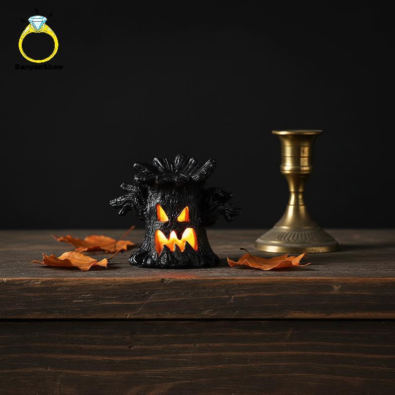 [BANY] Mini Decoração De Mesa De Árvore Assustadora Iluminada De Halloween Para Casa , Festa De Fim De Ano , Celebração