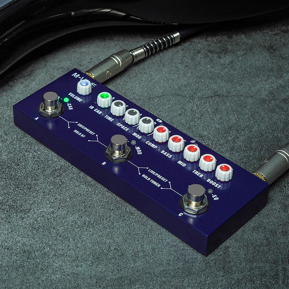 M-VAVE CUBE BABY Bass Tudo Em Um Baixo Multi Efeitos Pedal IR Cab Simulação Bluetooth Acompanhamento Sem Fio Recarregáve
