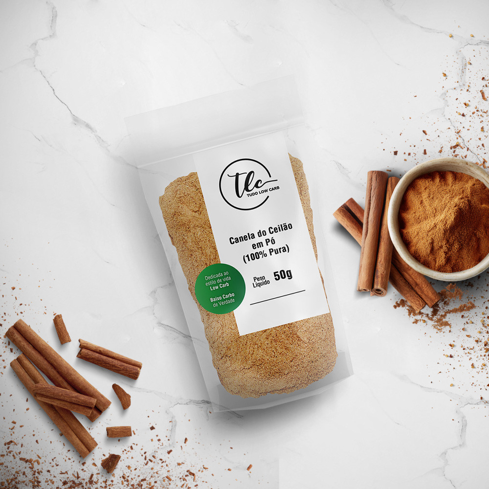 Canela do Ceilão em Pó (100% Pura) 50g TLC Tudo Low Carb