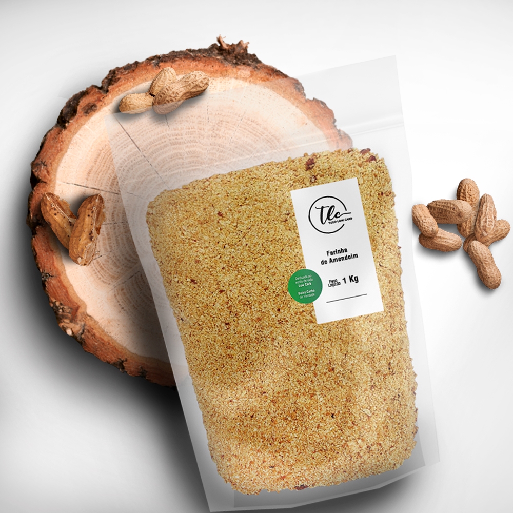 Farinha De Amendoim 100% Pura Sem Glúten Low Carb Rica Em Proteínas