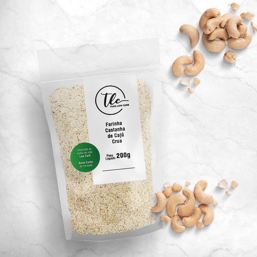 Farinha de Castanha de Caju Crua Natural Low Carb Sem Glúten