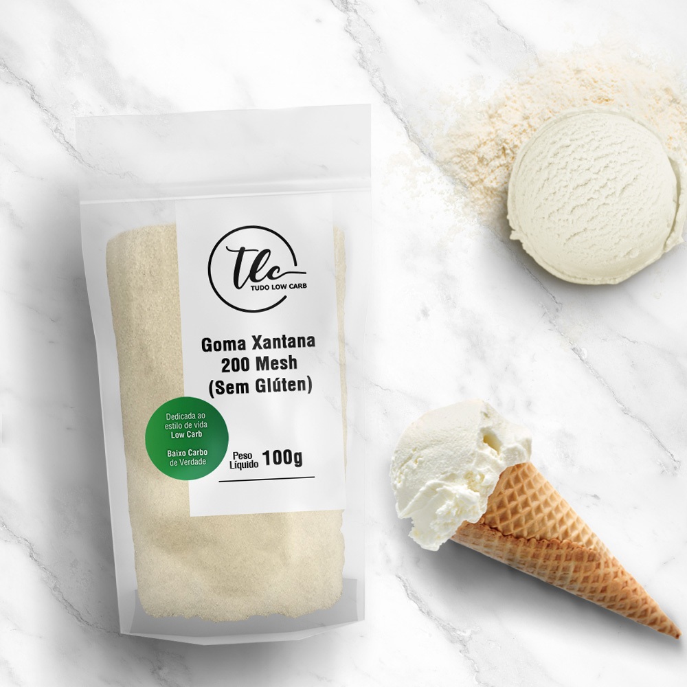 Goma Xantana 200 Mesh Pura Sem Glúten Vegana – Espessante E Liga Para Sorvetes, Molhos E Confeitaria Low Carb