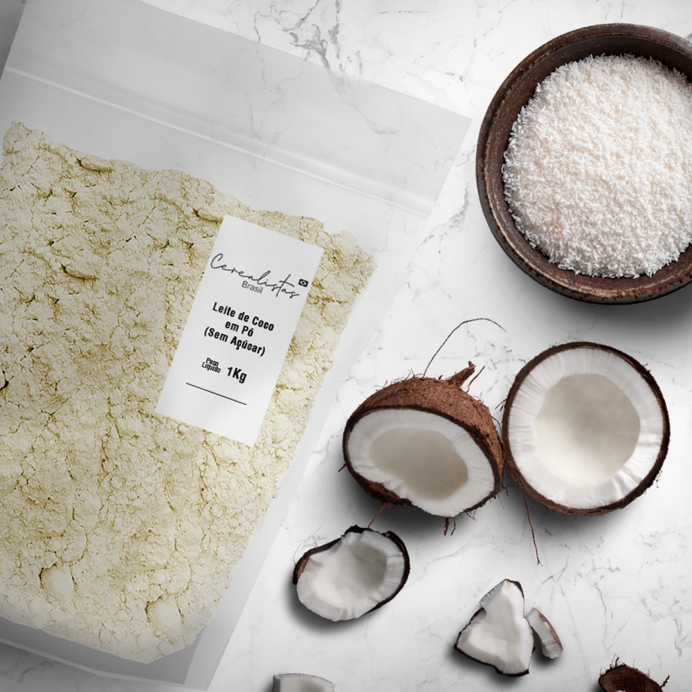 Leite De Coco Em Pó Premium Puro Sem Açúcar Vegano Sem Glúten Low Carb