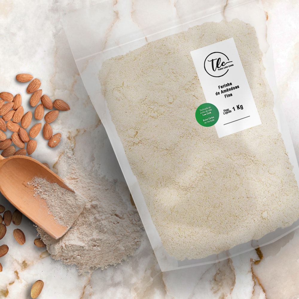 Farinha De Amêndoas Fina 100% Pura Sem Glúten - Low Carb E Cetogênica - Extra Fina Premium