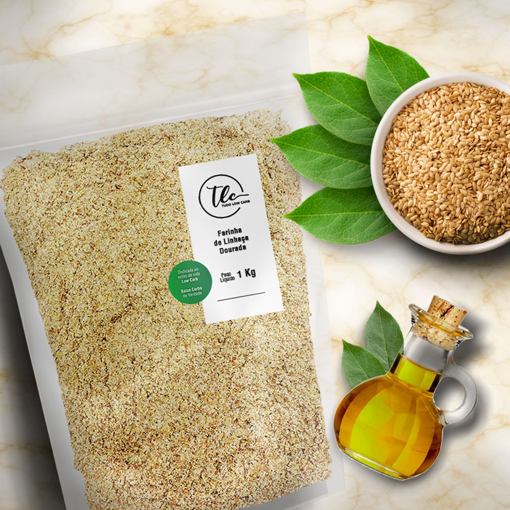 Farinha De Linhaça Dourada 100% Pura Sem Glúten Low Carb