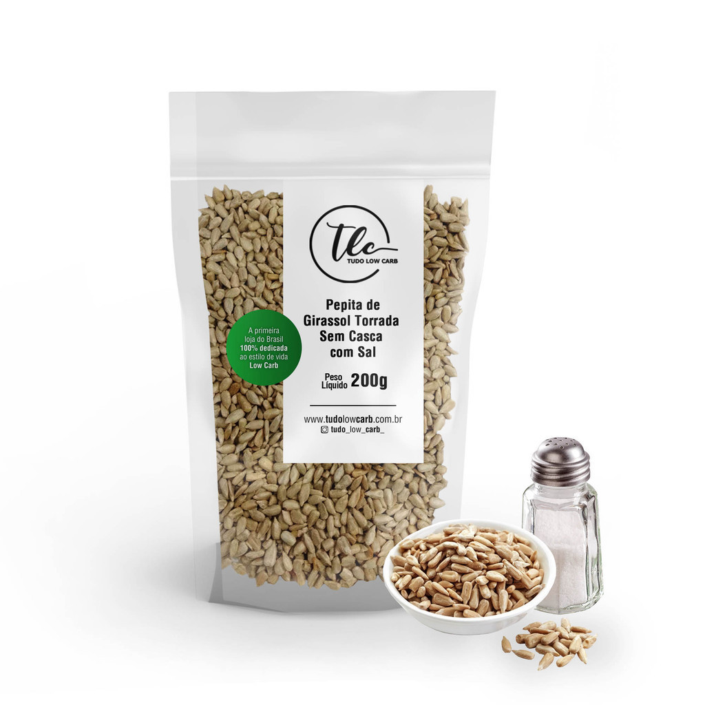 Semente De Girassol Torrada E Salgada Sem Casca Pepitas Premium Fit Low Carb Vegana