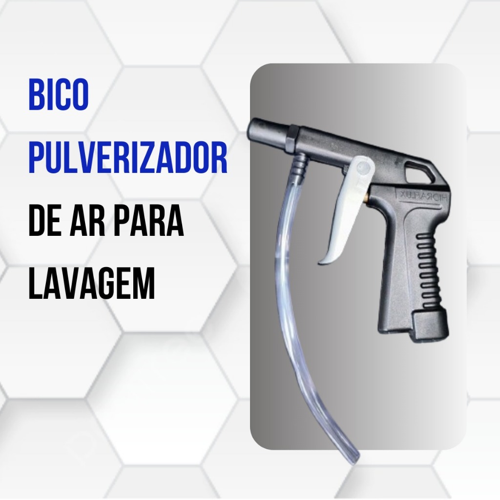 Bico Pulverizador pistola para  Ar  Hidraflux - Rosca 1/4 - Aplicador de Produtos de Limpeza