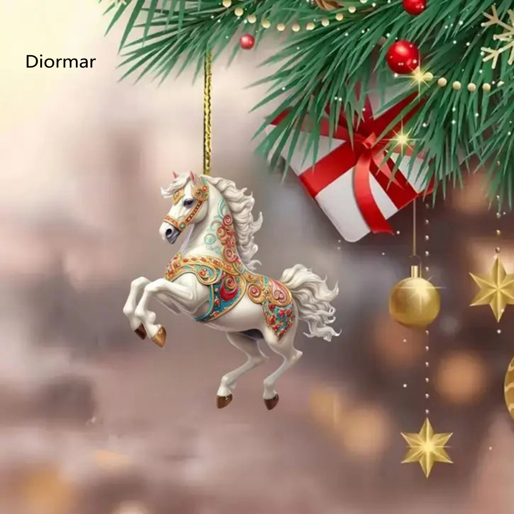 Horse Pendant Minimalist Style Jewelry Acrylic 2d Car Mirror Charm Keychain Bag Accessory Diy Crafts Gift for Equestrian