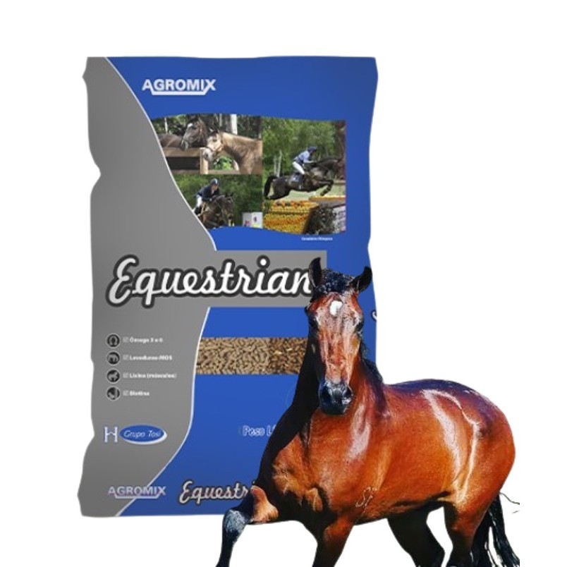 Ração Cavalo Equinos Potro Égua Cavalos Atletas Equestrian Potência 100% Extrusada
