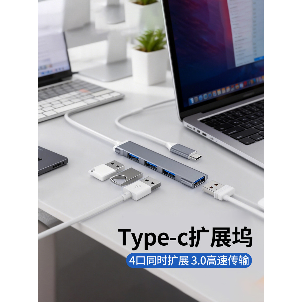 BS Docking Station plugue usb Multi-porta One Point Two Four Hub Splitter typec Cabo de extensão hub3.0 Disco u externo