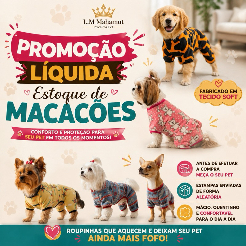 Macacão para cachorro para caes em soft  (ATENÇÃO NÃO TRABALHAMOS COM TROCA,ANTES DE EFETUAR A COMPRA MEÇA SEU PET)