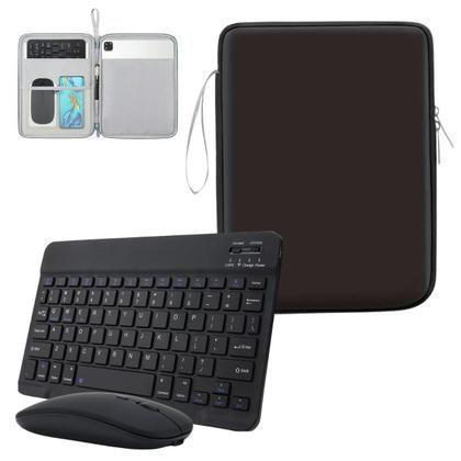 Kit Case Bag Bolsa Com Teclado Bluetooth Para Compatível iPad 11 Pol A16 11ª 10ª Geração Teclado Recarregável Sem Fio E