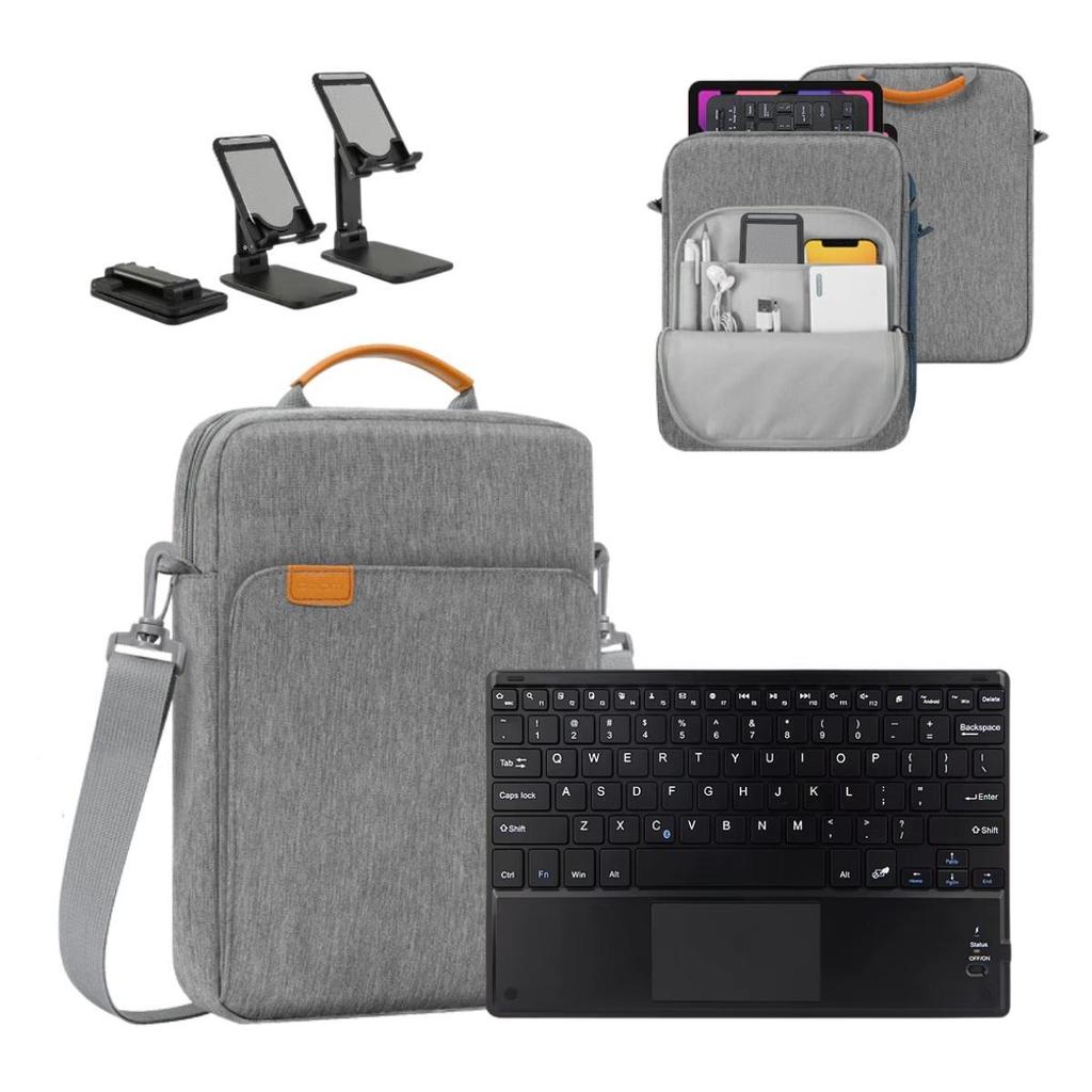 Kit Case Bag Bolsa Com Teclado Bluetooth Para Compatível iPad 10.2 9ª 8ª 7ª Geração Teclado Silencioso Sem Fio E Mouse B