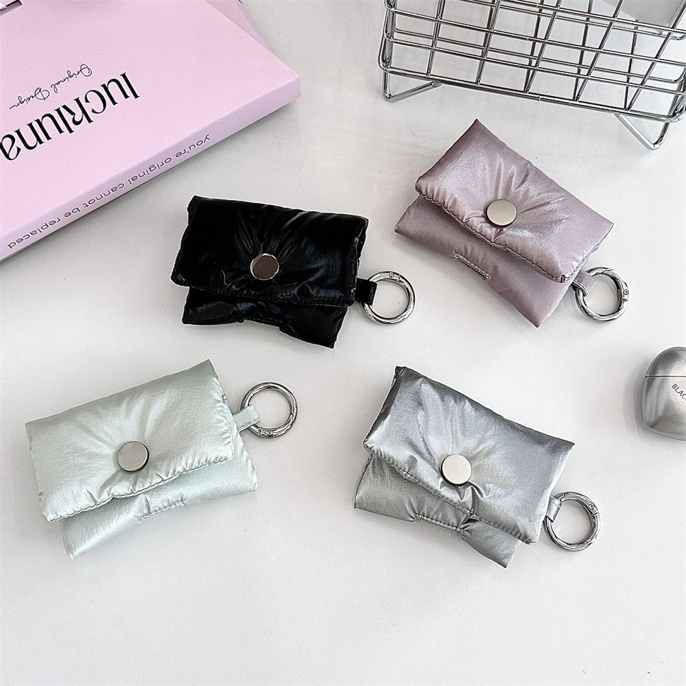 52262 Bolsa de armazenamento para fones de ouvido Bluetooth sem fio anti-queda, estojo macio e elegante para fones de ou
