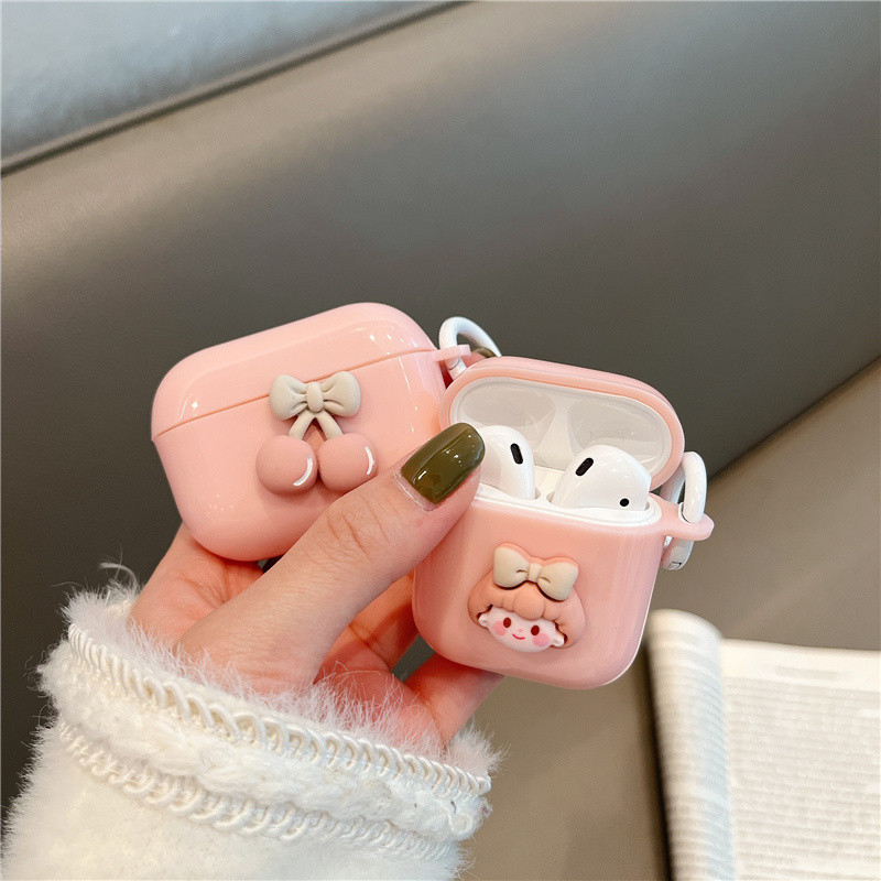 Adequado para airpods3 Pro Capa protetora Cute Niche Cherry Apple Capa sem fio Bluetooth AirPods2 1/2 Bolsa para fone de
