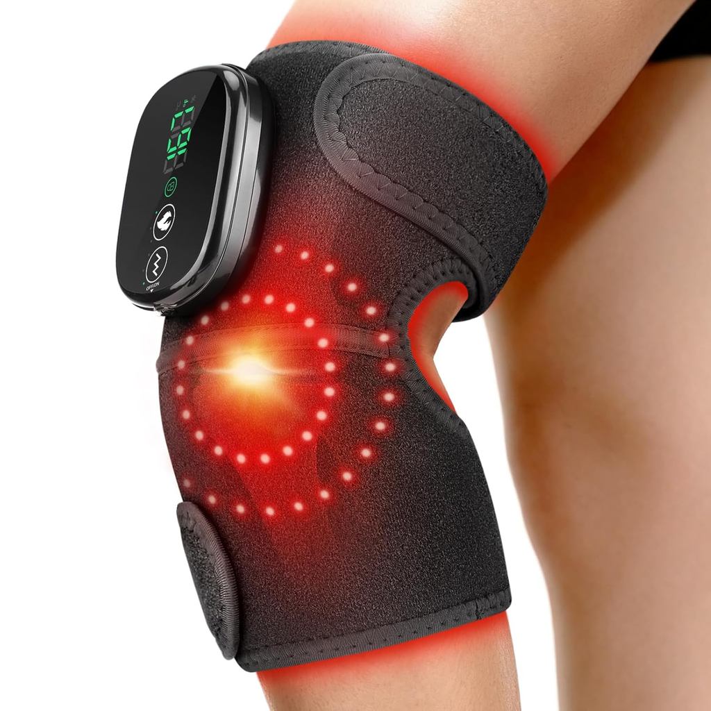 EDIFOLLY Cordless Knee Heating Pad, Knee Massager with Heat and Vibration, Rechargeable Heated Knee Brace with 3 Heat Le