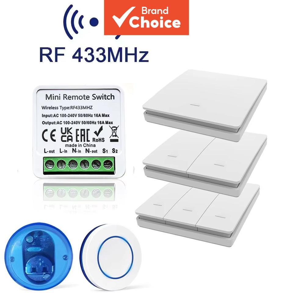 SAIMILI 433mhz Interruptor De Luz Sem Fio 110/220/230V Inteligente Autogerado Necessidade De Bateria Remoto À Prova D'ág