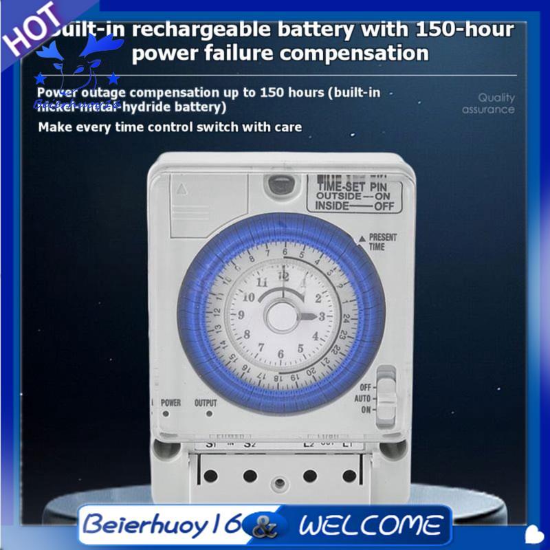 Interruptor De Controle De Tempo TB388 Temporizador Mecânico De 24 Horas 110 230V AC Compacto Design Confiável De Comuta